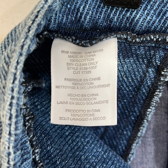 Current/Elliot Zip Fray Denim Mini Skirt Textured Indigo Twill Size 31 - Picture 9 of 10